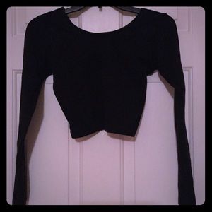 Long sleeve black crop top- American Apparel